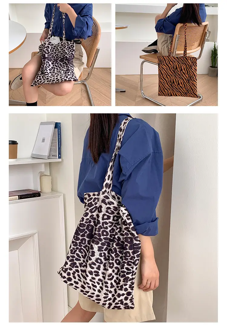 Leopard Print Large Women's Tote Bag — feature 7