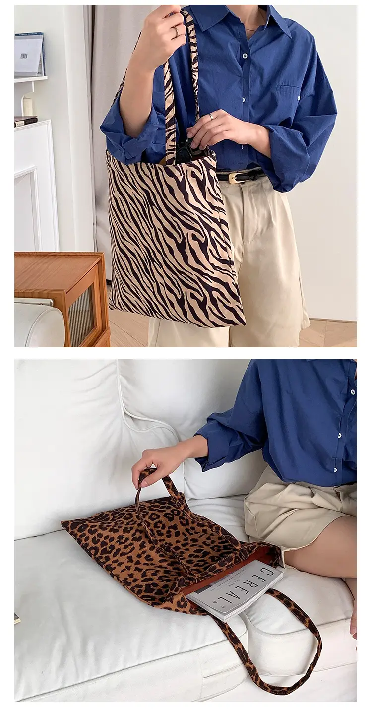 Leopard Print Large Women's Tote Bag — feature 8