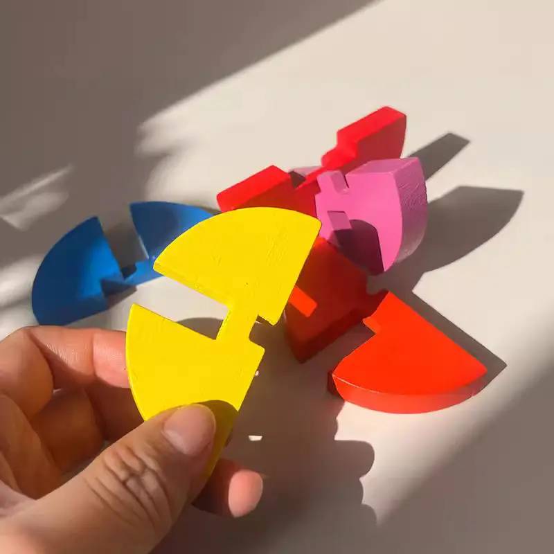 Wooden Color Kongming Lock Puzzle for Kids - Image 30