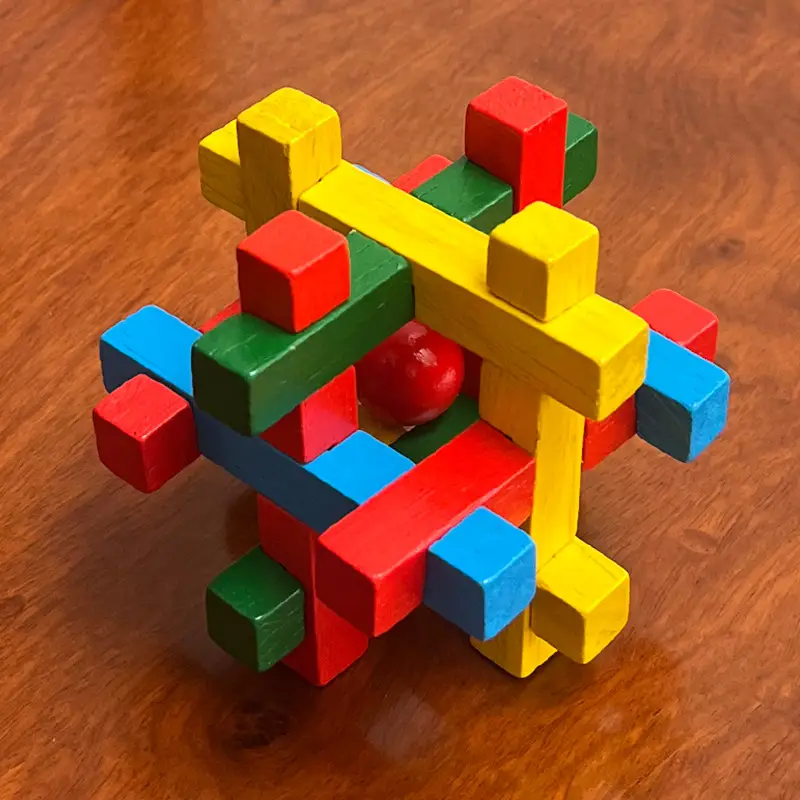 Wooden Color Kongming Lock Puzzle for Kids - Image 11