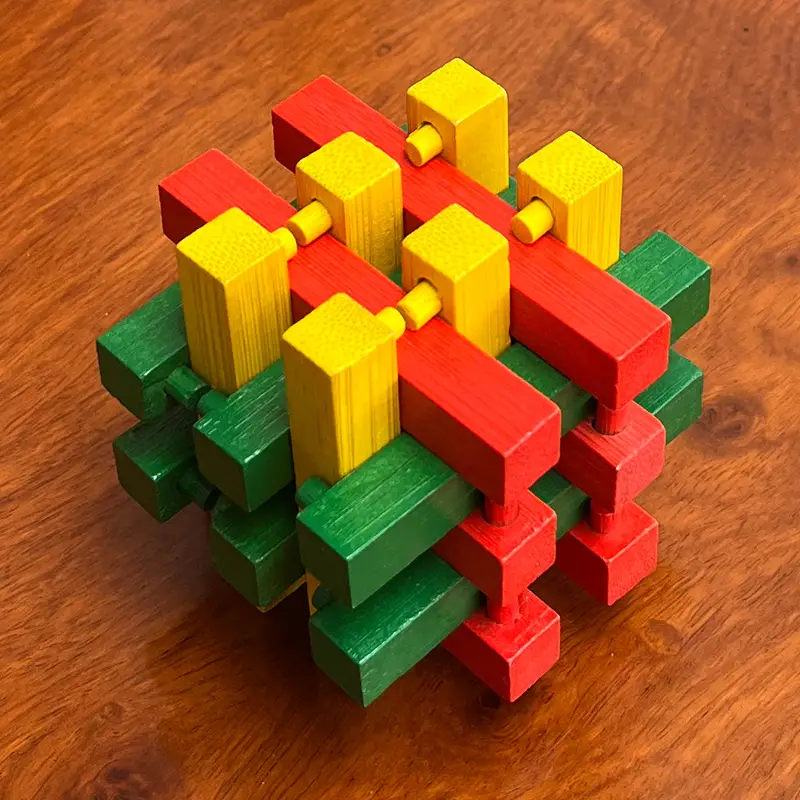 Wooden Color Kongming Lock Puzzle for Kids - Image 12