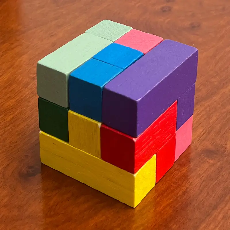 Wooden Color Kongming Lock Puzzle for Kids - Image 14