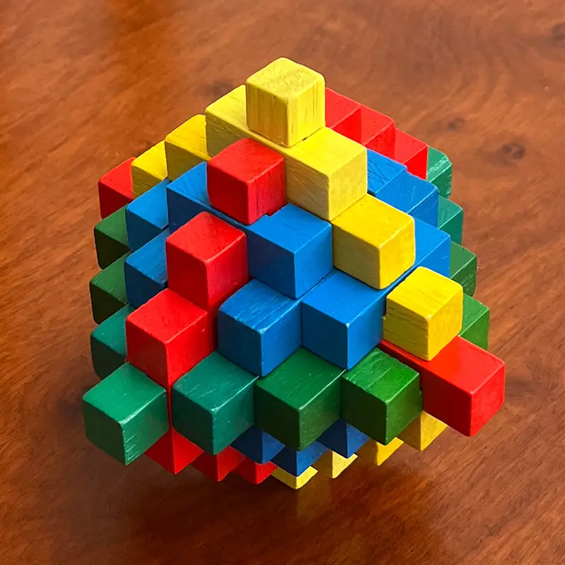 Wooden Color Kongming Lock Puzzle for Kids - Image 15