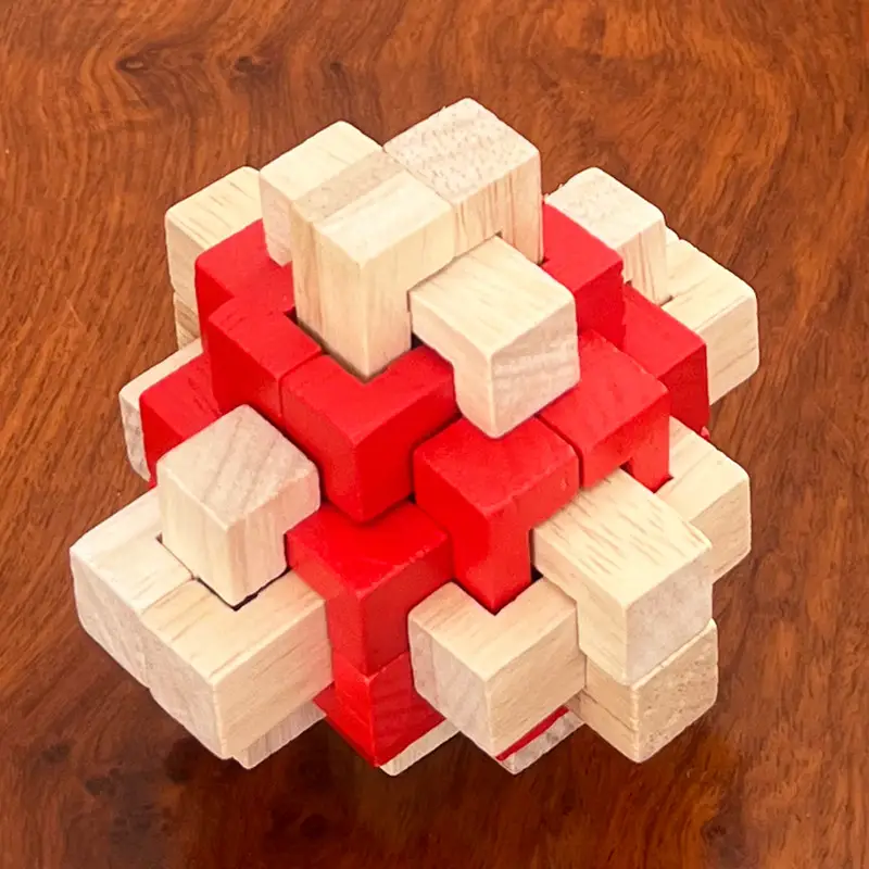 Wooden Color Kongming Lock Puzzle for Kids - Image 16