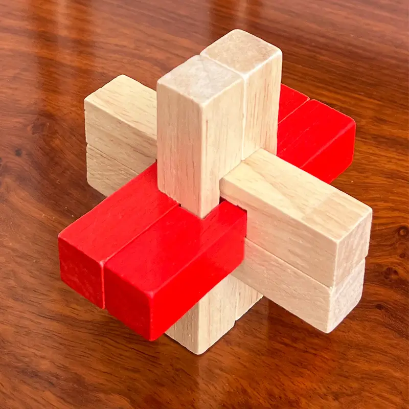 Wooden Color Kongming Lock Puzzle for Kids - Image 17