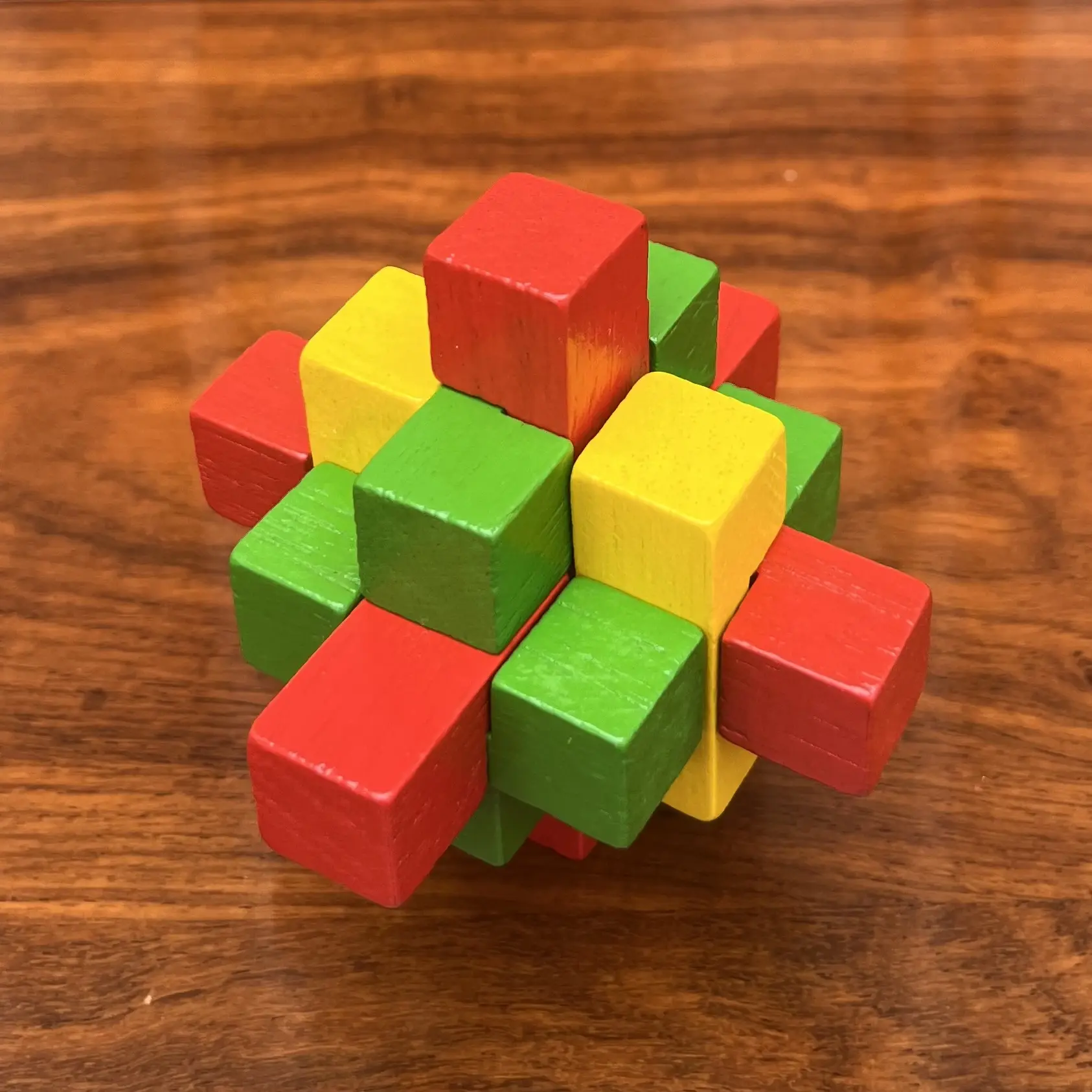 Wooden Color Kongming Lock Puzzle for Kids - Image 3