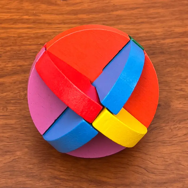 Wooden Color Kongming Lock Puzzle for Kids - Image 5