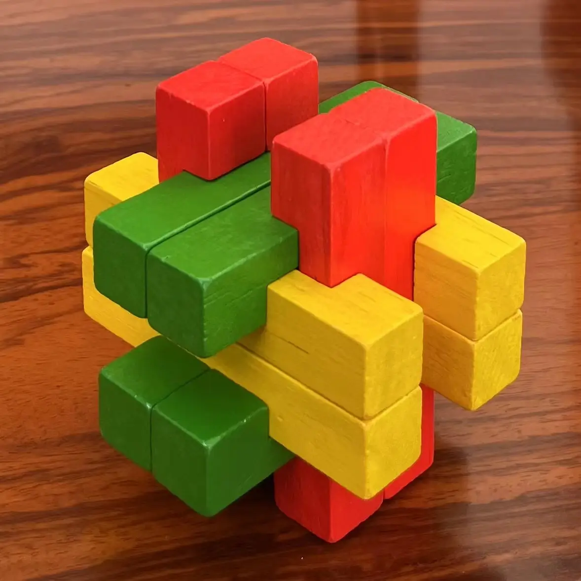 Wooden Color Kongming Lock Puzzle for Kids - Image 6