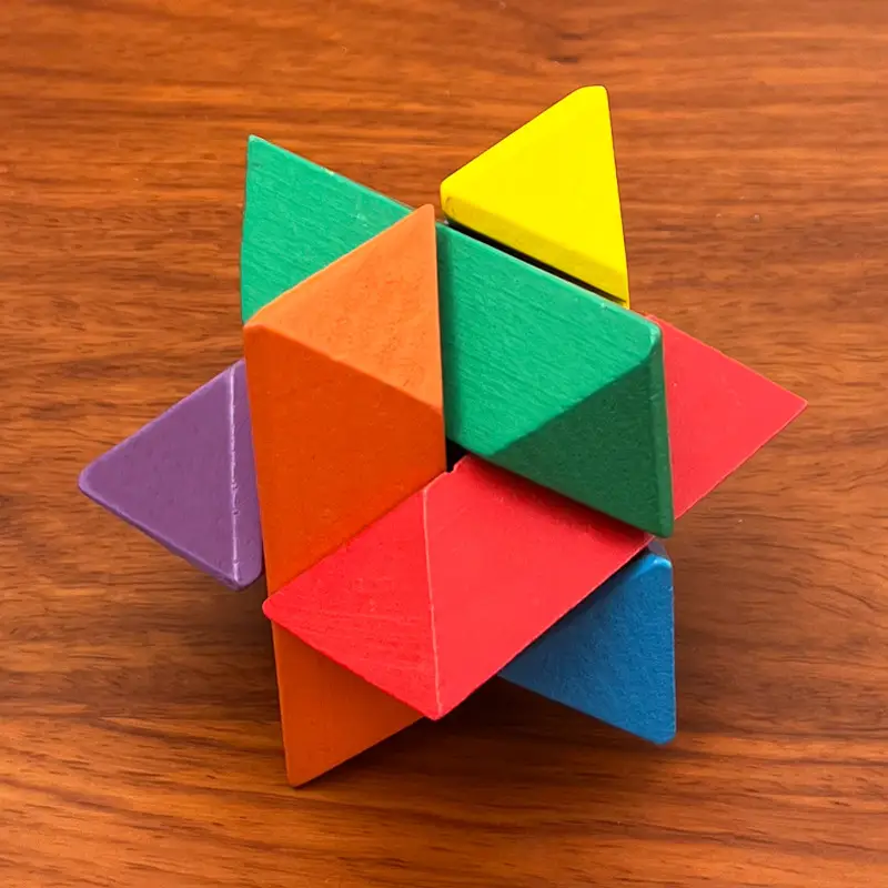 Wooden Color Kongming Lock Puzzle for Kids - Image 7