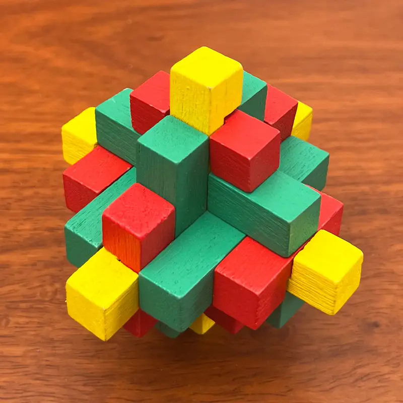 Wooden Color Kongming Lock Puzzle for Kids - Image 8