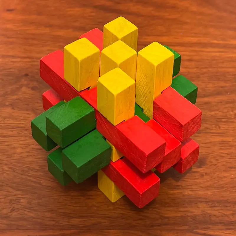 Wooden Color Kongming Lock Puzzle for Kids - Image 9