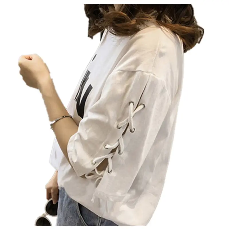 Women's MiF Print Cotton T-Shirt & Denim Shorts Set
