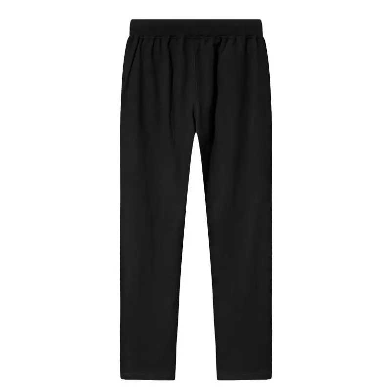 Black Cotton Loose Fit Plus Size Pants for Men - Image 4
