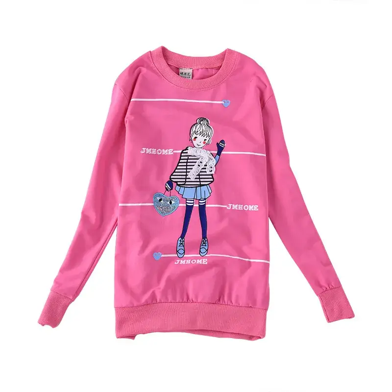 Girls Cotton Long Sleeve T-Shirt Light Purple Korean Style