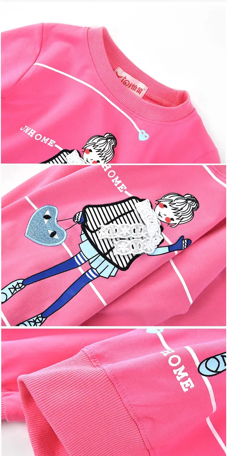 Girls Cotton Long Sleeve T-Shirt Light Purple Korean Style — feature 9