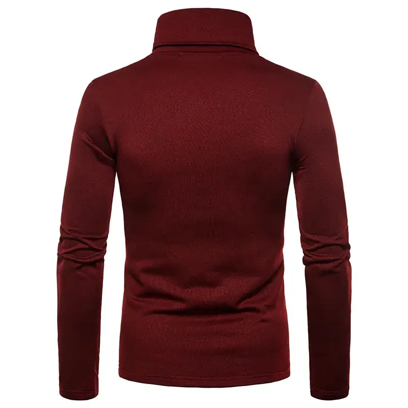 Men Velvet High Collar T-Shirt Brown Green Black — feature 13
