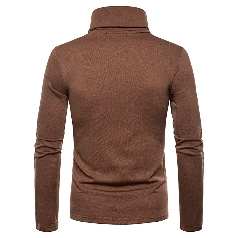 Men Velvet High Collar T-Shirt Brown Green Black — feature 16