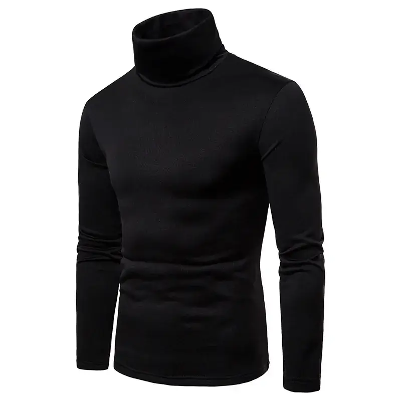 Men Velvet High Collar T-Shirt Brown Green Black — feature 3