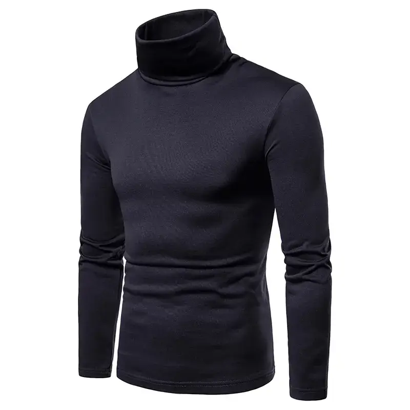 Men Velvet High Collar T-Shirt Brown Green Black — feature 9