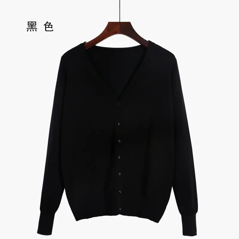 2022 V-Neck Mercerized Cotton Sweater Large Beige - Image 5