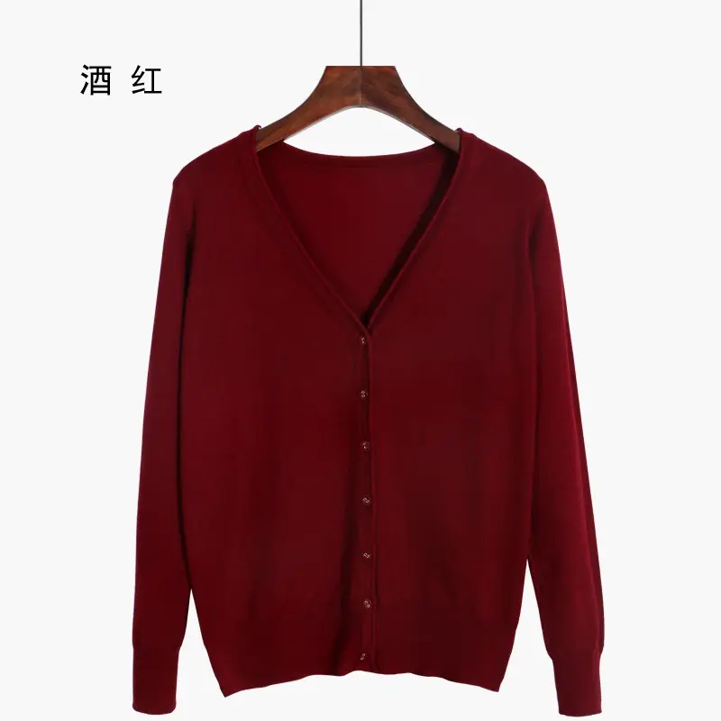 2022 V-Neck Mercerized Cotton Sweater Large Beige - Image 8