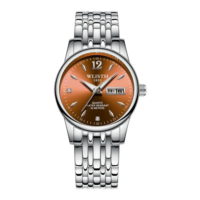Women's Gold Plated Dual Calendar Quartz Watch with Luminous Dial - Image 6