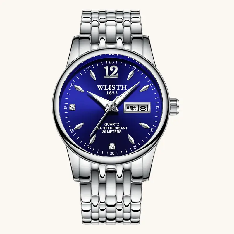 Women's Gold Plated Dual Calendar Quartz Watch with Luminous Dial - Image 8