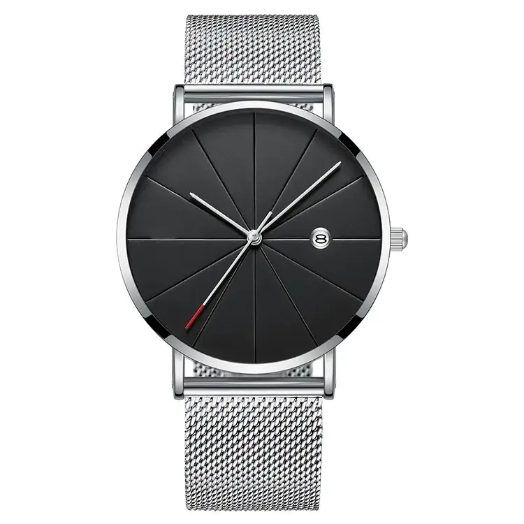 Men's Black Mesh Band Quartz Watch for Foreign Trade Business - Image 4