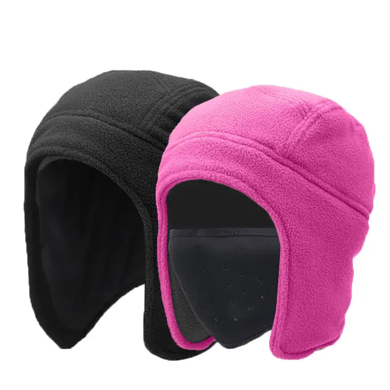 Black Fleece Ear Protection Hat for Winter Cycling Ski - Image 11