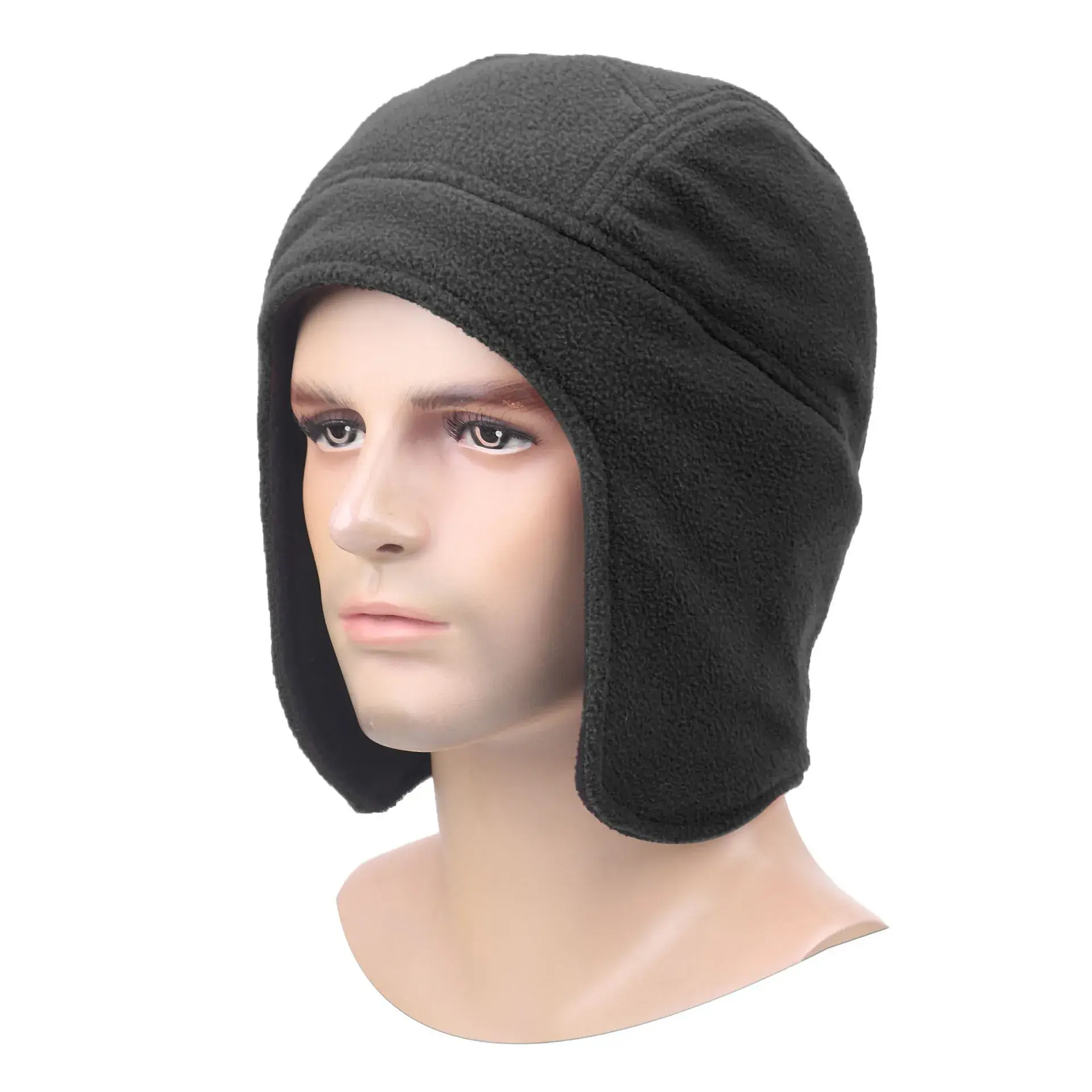 Black Fleece Ear Protection Hat for Winter Cycling Ski - Image 12