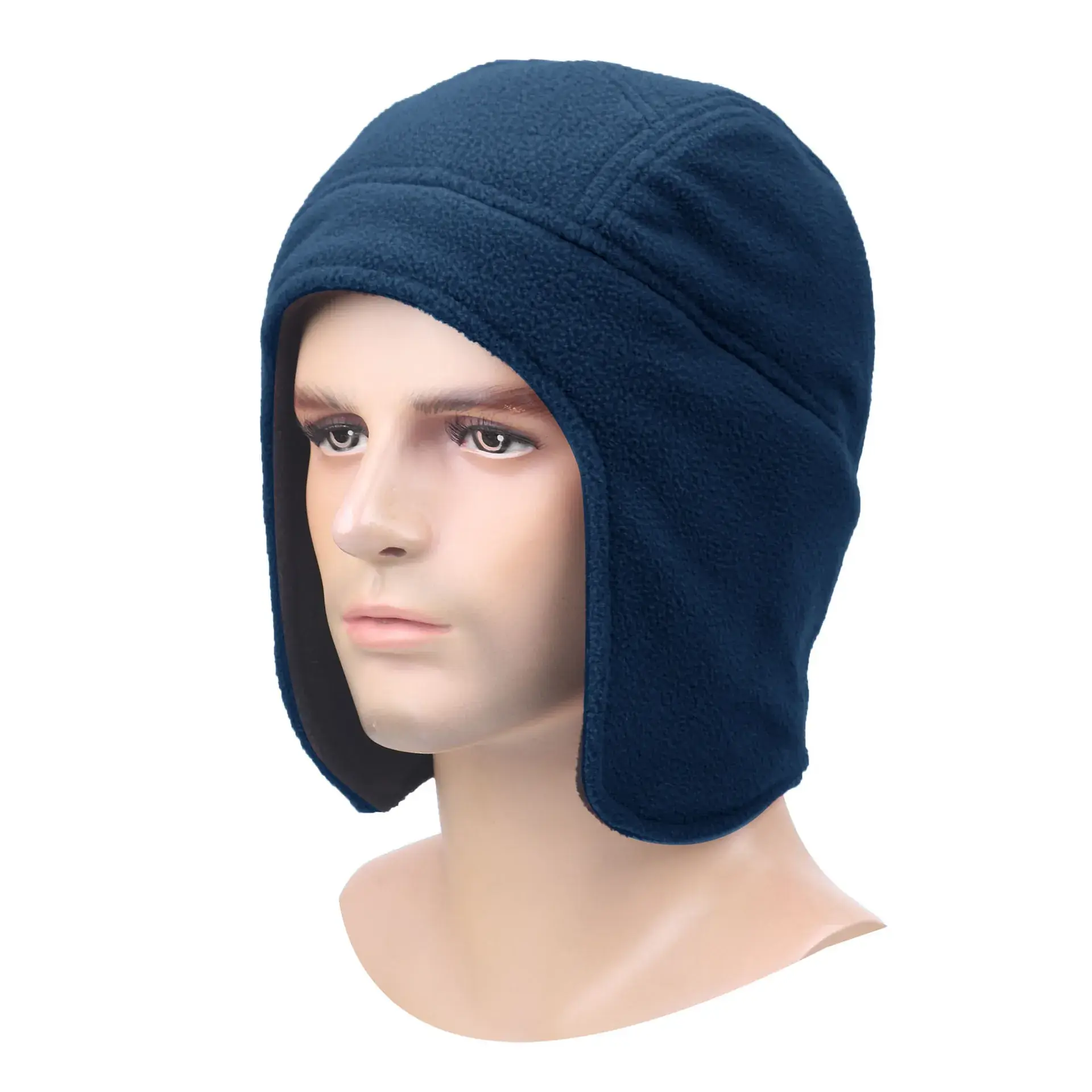 Black Fleece Ear Protection Hat for Winter Cycling Ski - Image 3