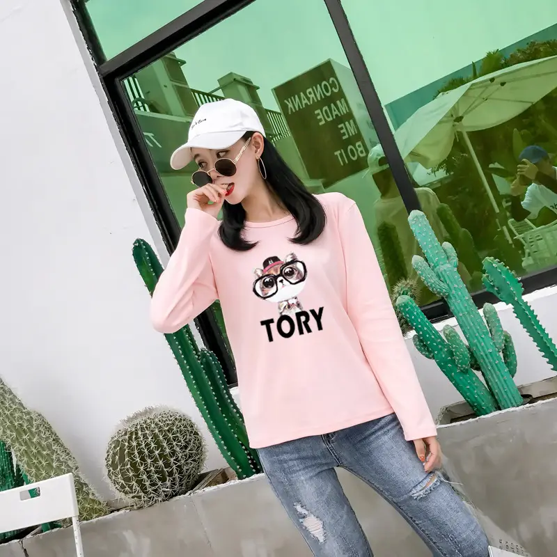Women White Motorcycle Print Long Sleeve T-Shirt — feature 29