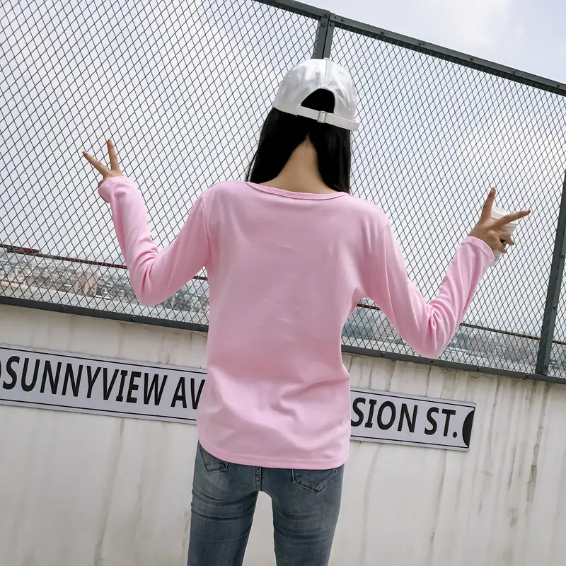 Women White Motorcycle Print Long Sleeve T-Shirt — feature 39
