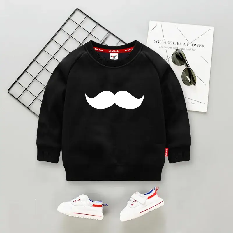 Children's Fleece Sweatshirt White Black "Small Fresh Meat" Print - Image 24