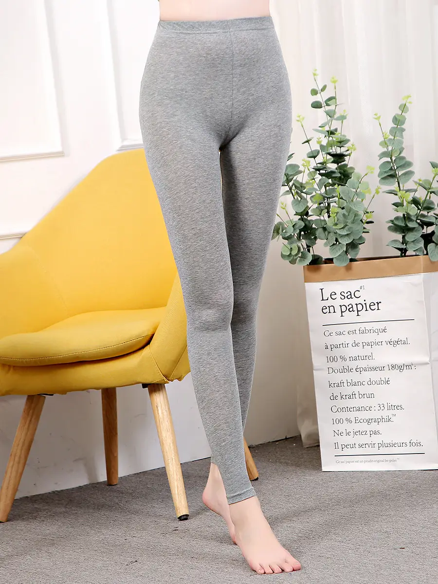 Black Slim Fit Cropped Leggings for Women Winter - Image 12