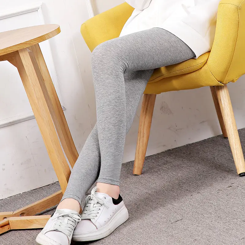 Black Slim Fit Cropped Leggings for Women Winter - Image 4