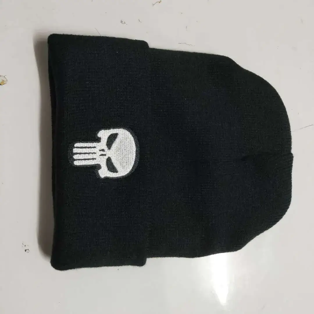 Punisher Knitted Black Ski Hat Unisex Winter - Image 3