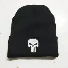 Punisher Knitted Black Ski Hat Unisex Winter — feature 20