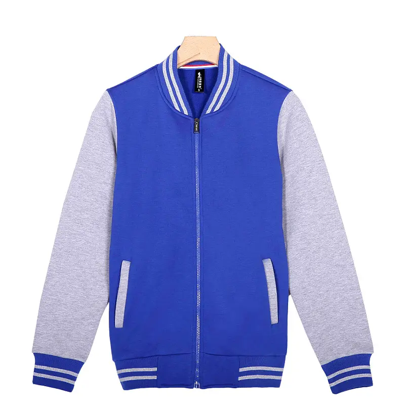 Orange Grey Korean Style Full Zip Jacket for Men