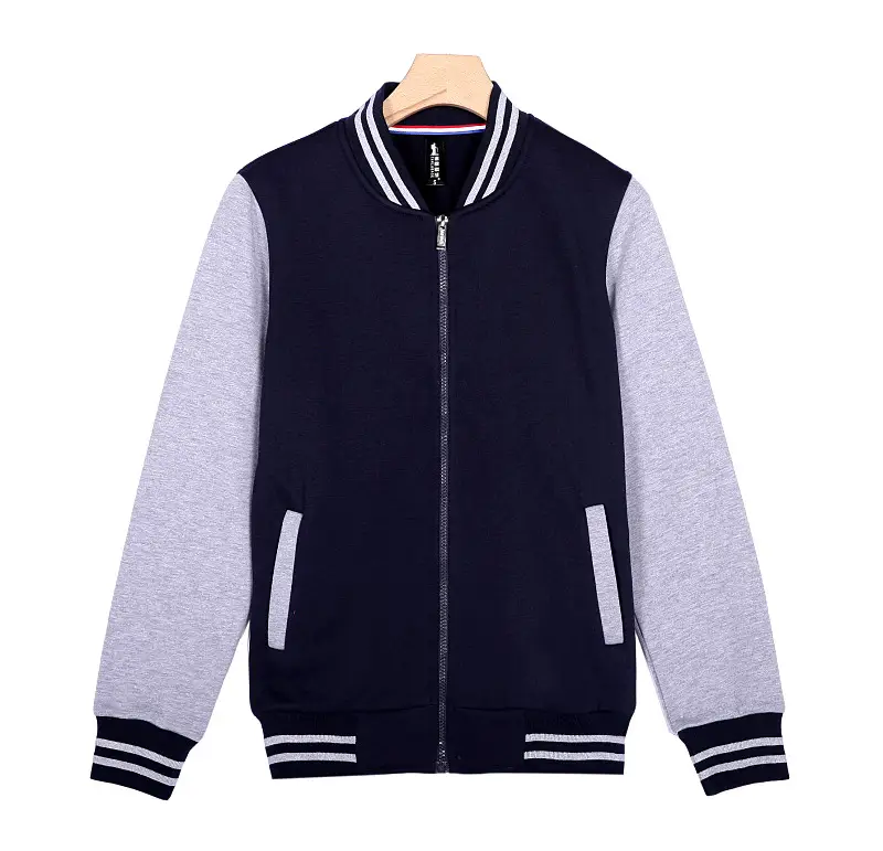 Orange Grey Korean Style Full Zip Jacket for Men