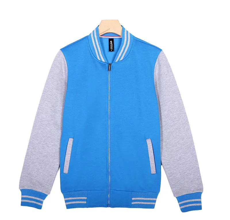Orange Grey Korean Style Full Zip Jacket for Men