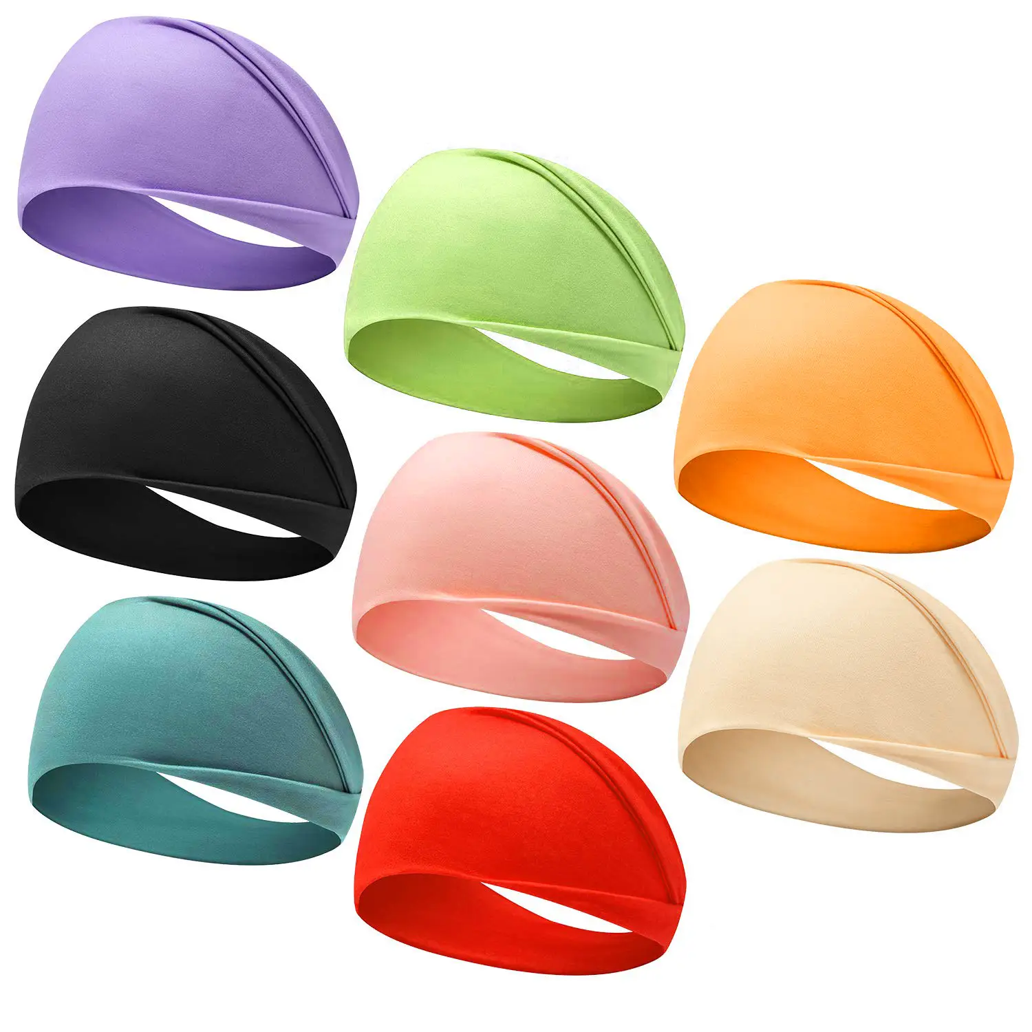 Men & Women Yoga Sweat Band Solid Color Stretch Cotton - Image 40