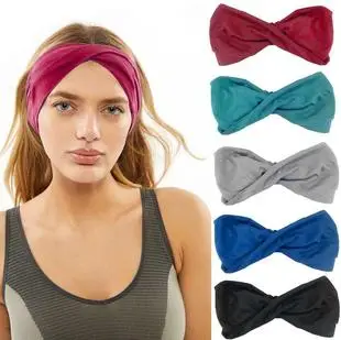 Men & Women Yoga Sweat Band Solid Color Stretch Cotton — feature 2