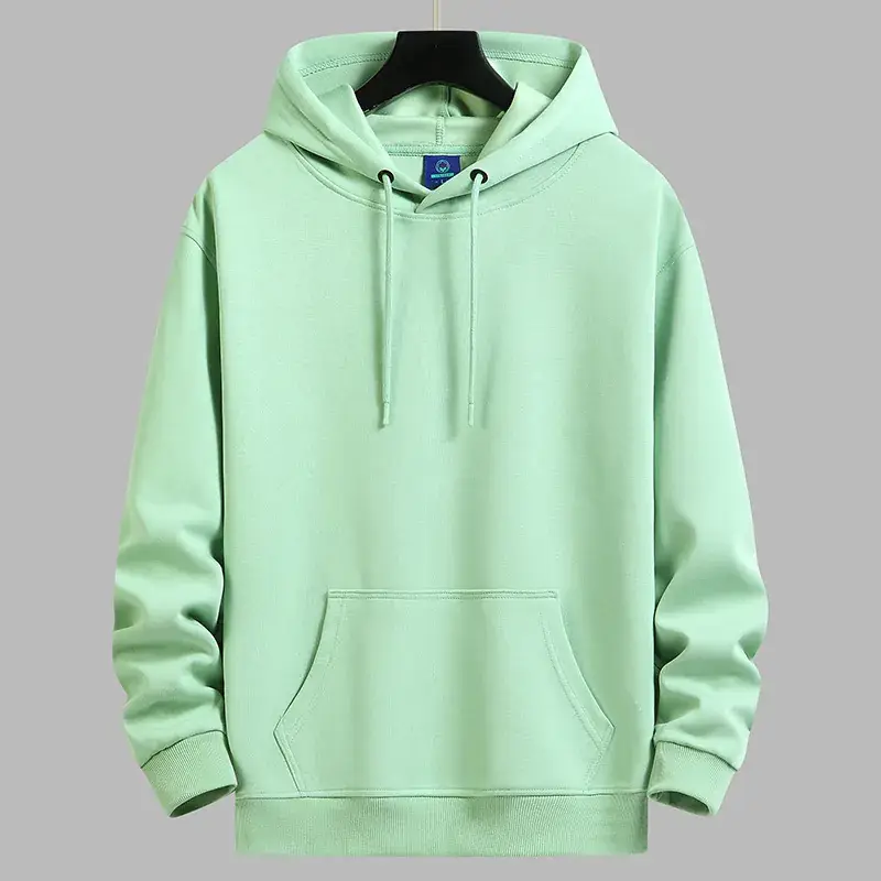 Men Green Cotton Hoodie Sweatshirt 2024