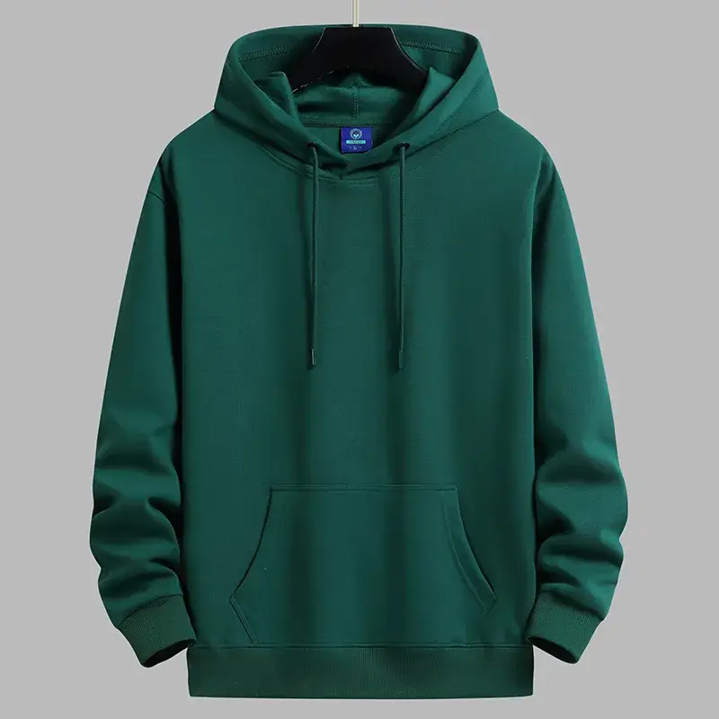 Men Green Cotton Hoodie Sweatshirt 2024