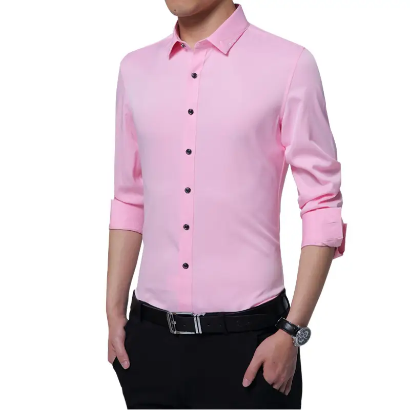 Spring Long-Sleeved Mercurized White Shirt Slim Fit Business Casual - Image 6
