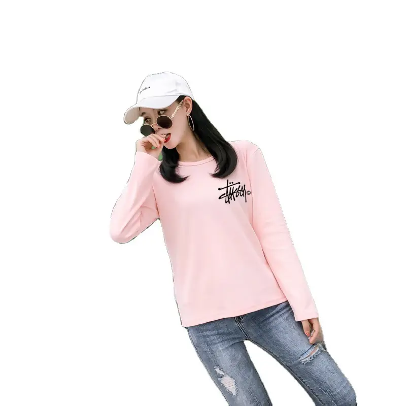 Red Printed Long Sleeve T-Shirt for Women