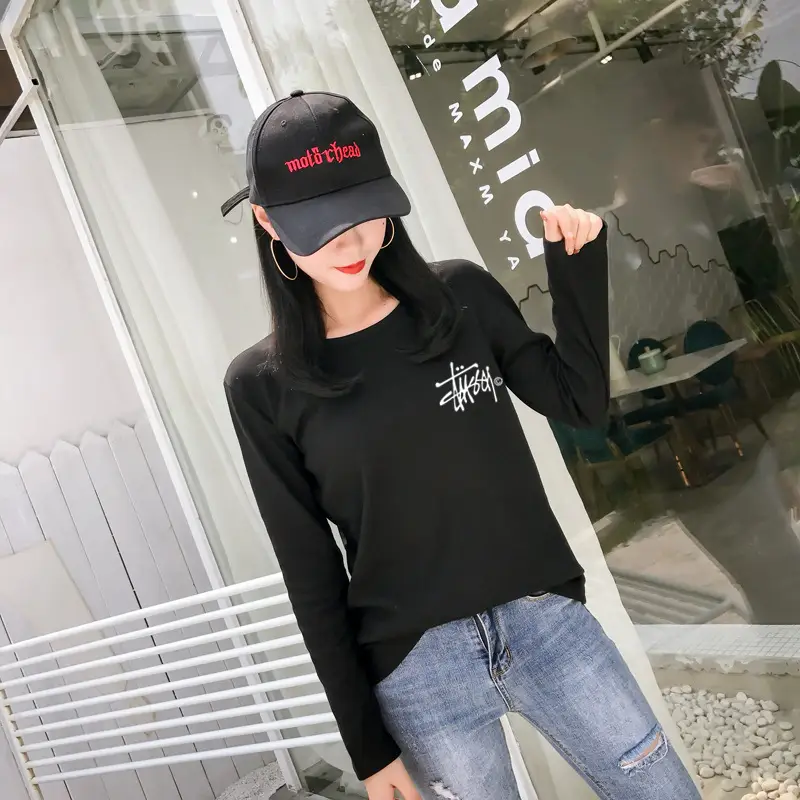 Red Printed Long Sleeve T-Shirt for Women — feature 14