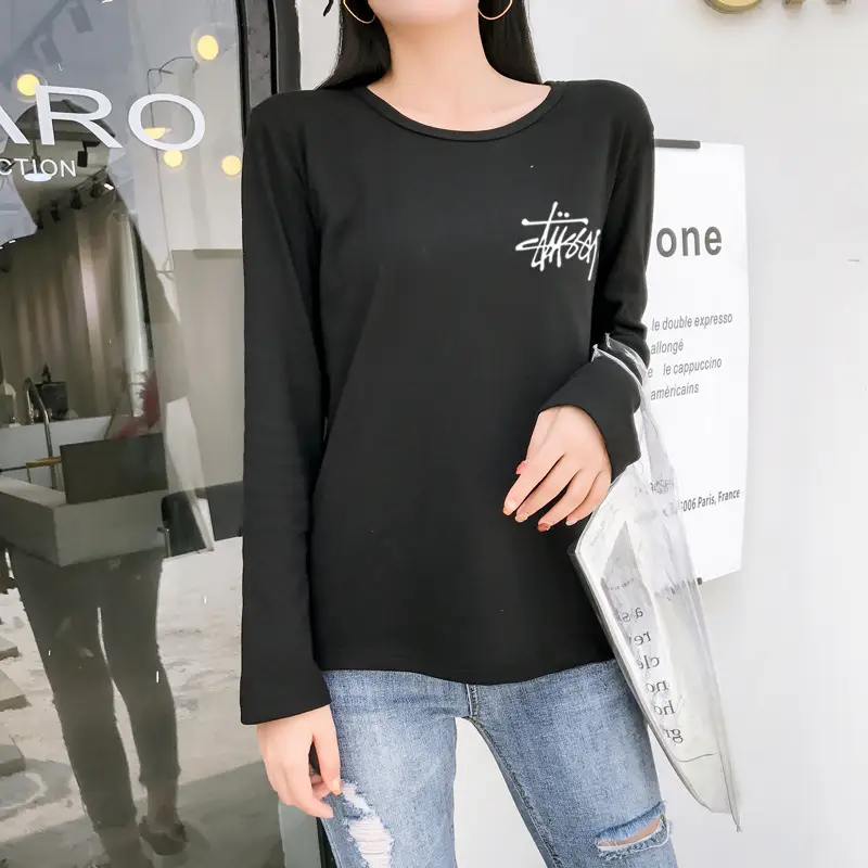 Red Printed Long Sleeve T-Shirt for Women — feature 17