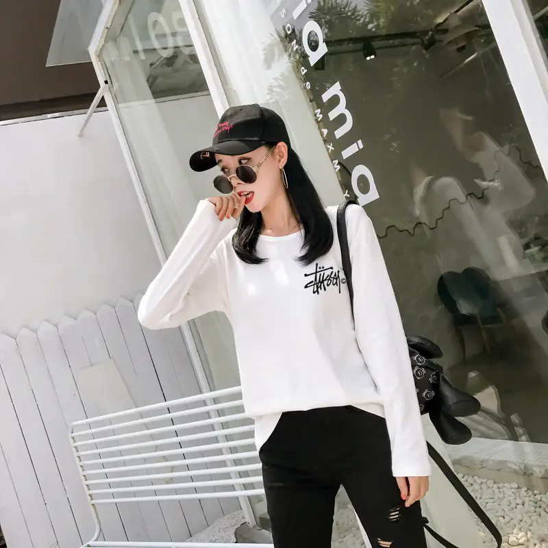 Red Printed Long Sleeve T-Shirt for Women — feature 2